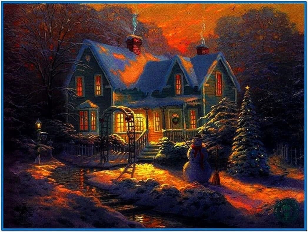 3d christmas cottage full screensaver - Download free