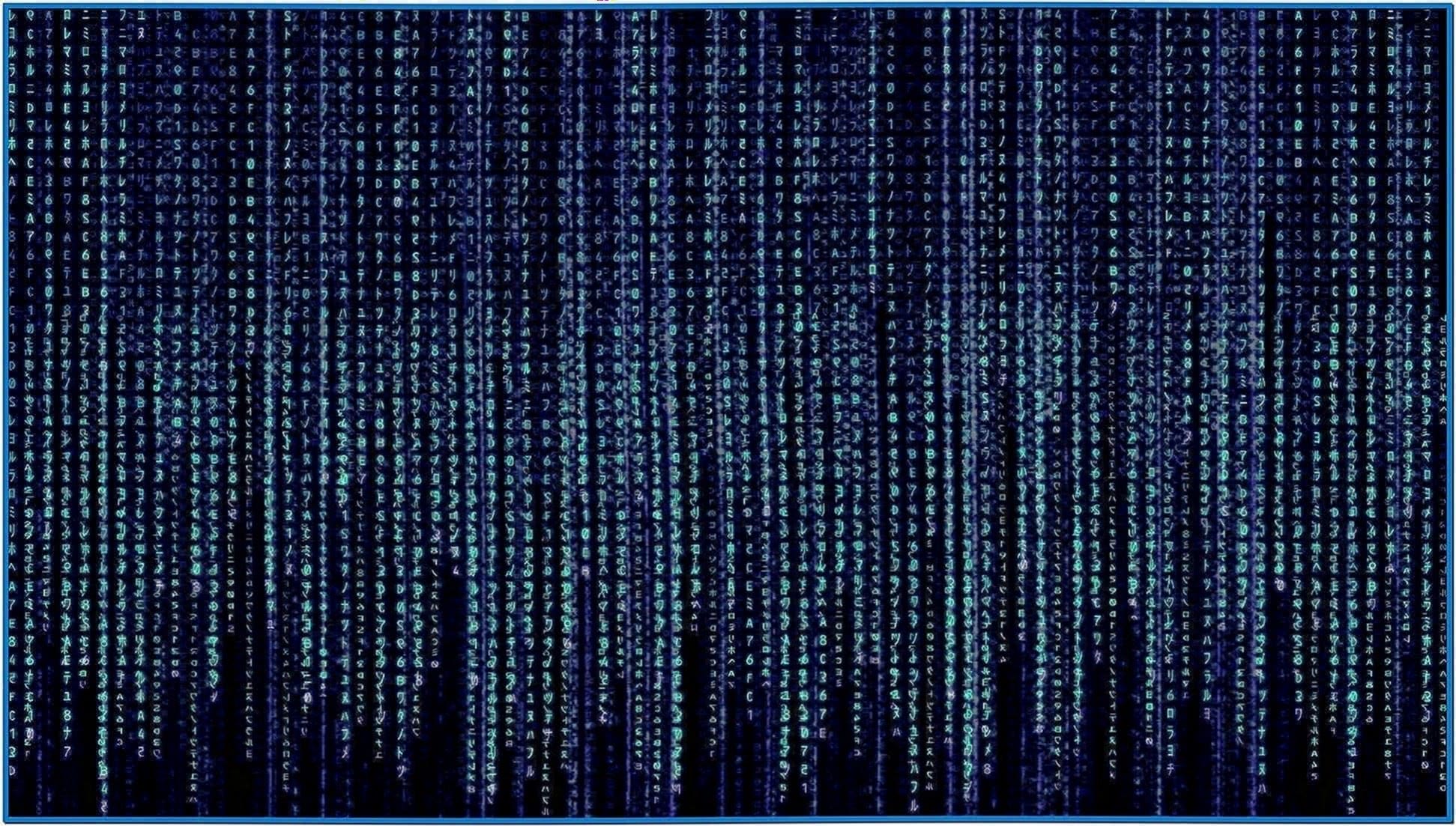 Blue matrix code screensaver - Download free