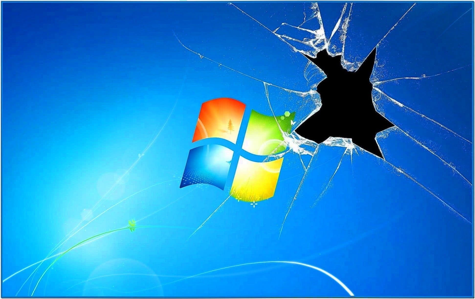 Broken glass screensaver - Download free