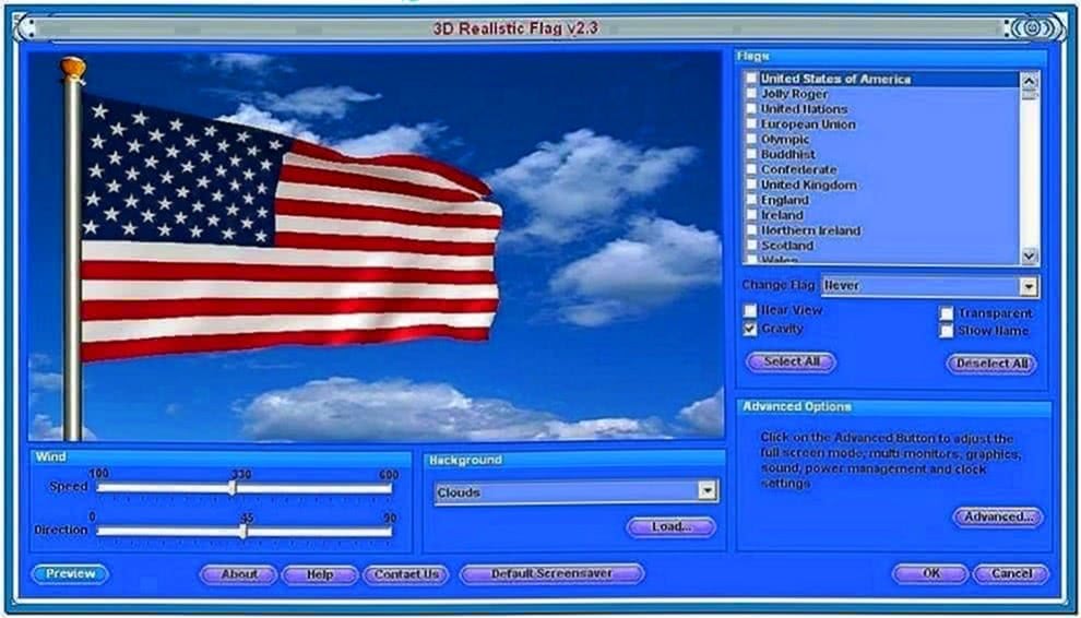 3D Flag Screensaver Freeware