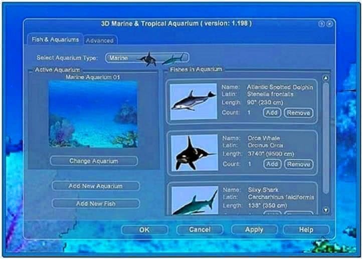 3D Marine and Tropical Aquarium Screensaver