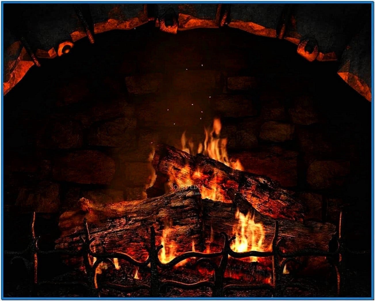 3D Real Fireplace Screensaver