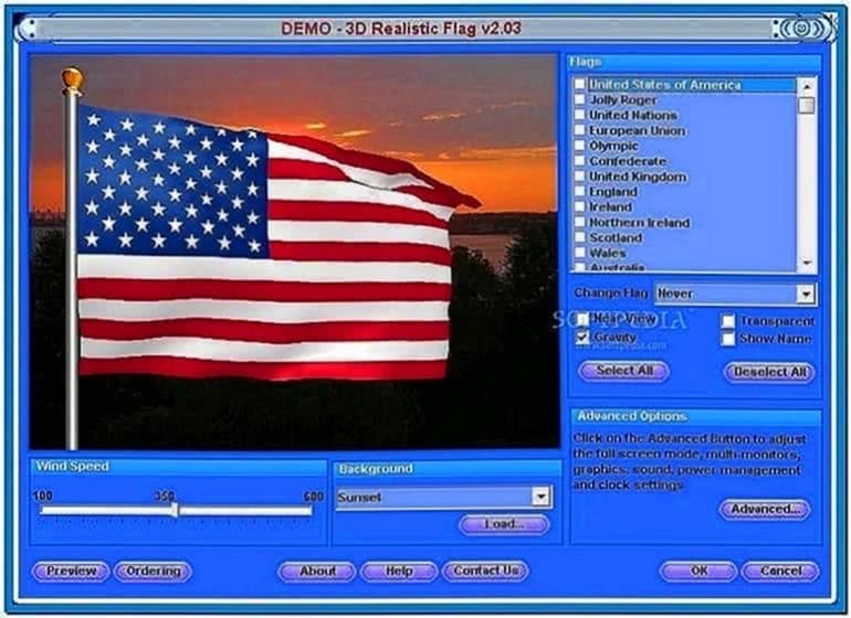 3D Realistic Flag Screensaver 2.2