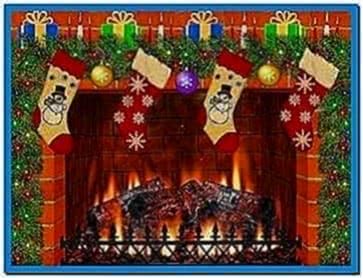 3D Screensavers Christmas Fireplace
