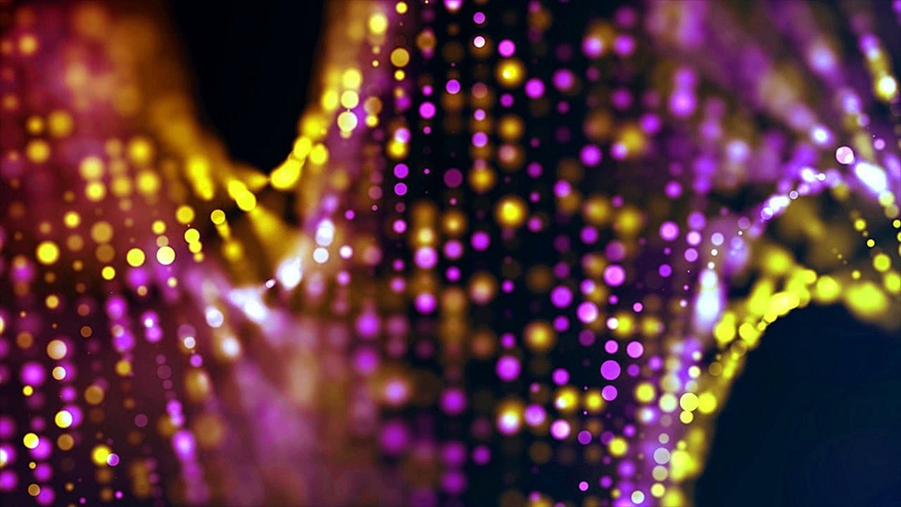 Waves of Yellow & Purple Particles 4K Relaxing Screensaver