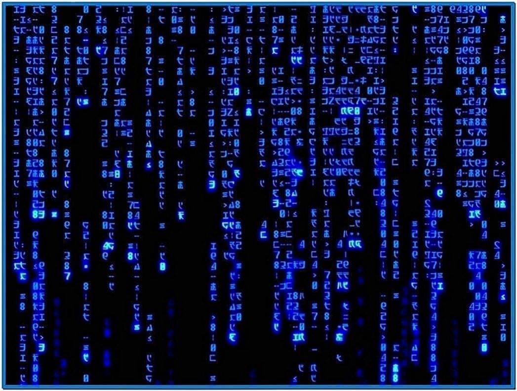 Blue Matrix Code Screensaver