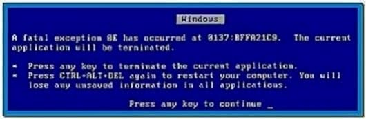 Blue Screen of Death Screensaver Windows Vista