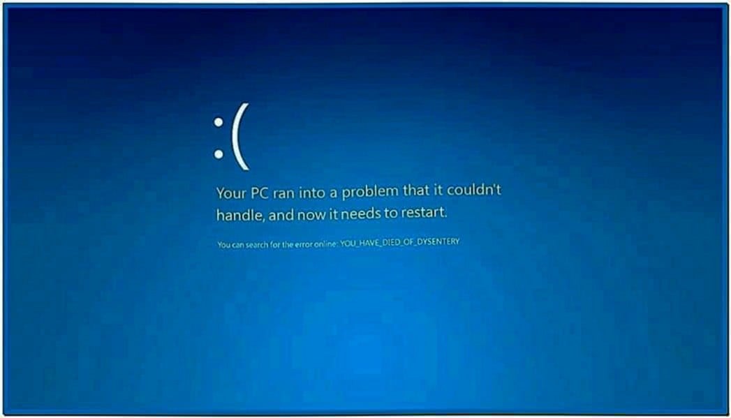 Blue Screen Screensaver Windows 8