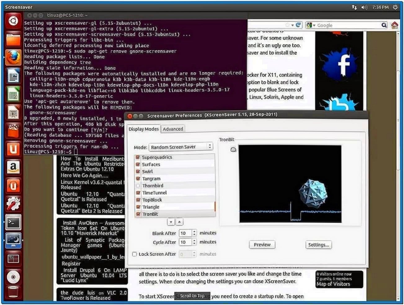 Bluescreen Screensaver Ubuntu