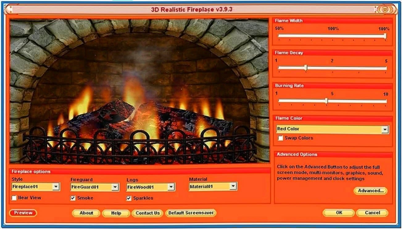 Burning Fire Screensaver Windows 7