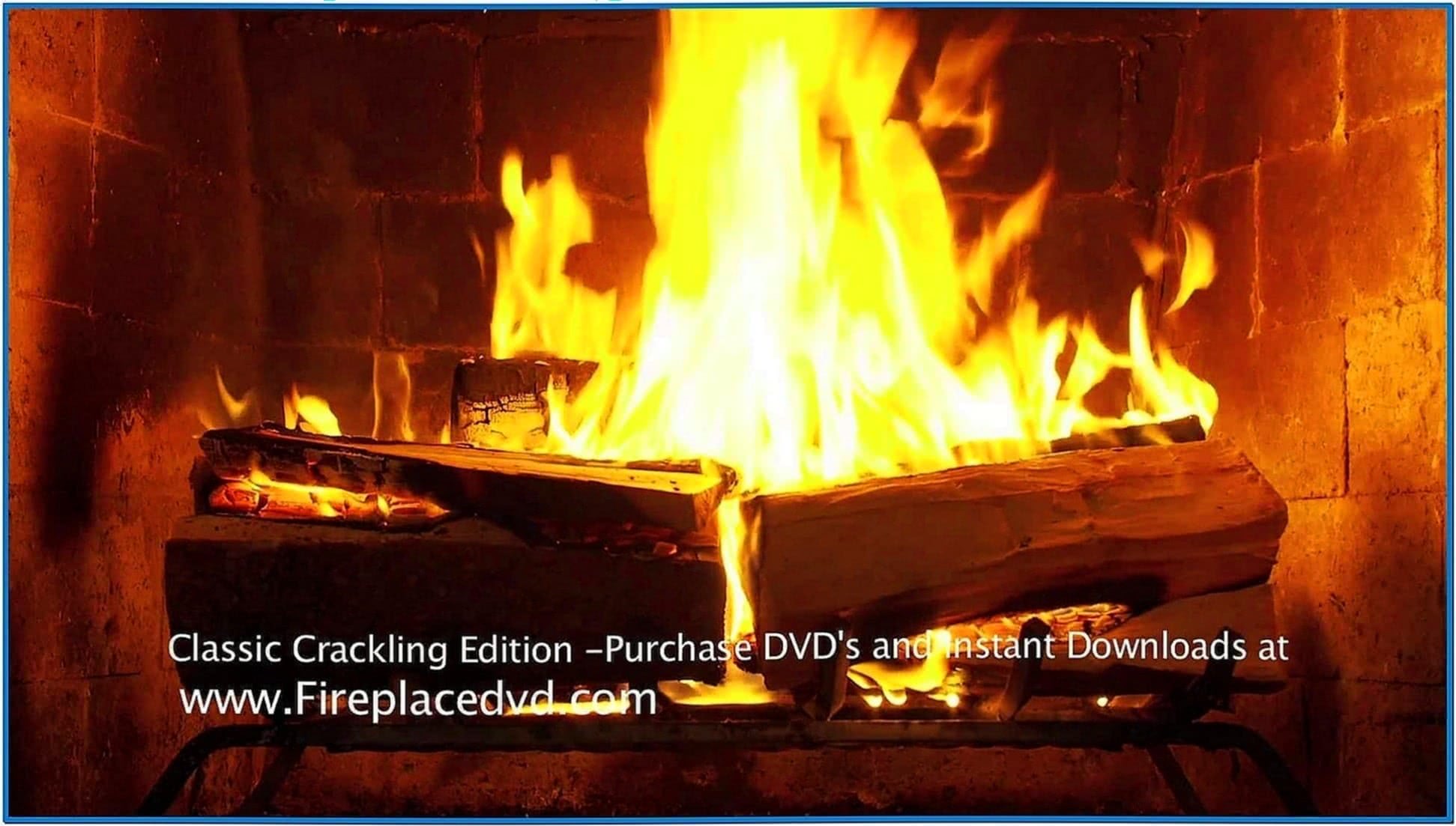 Burning Log Fireplace Screensaver