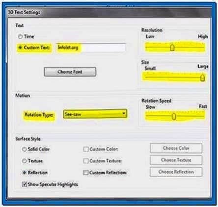 Custom Text Screensaver Windows 7