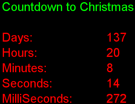 Days Till Christmas Countdown Screensaver