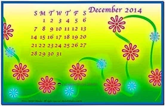 December 2020 Calendar Screensaver