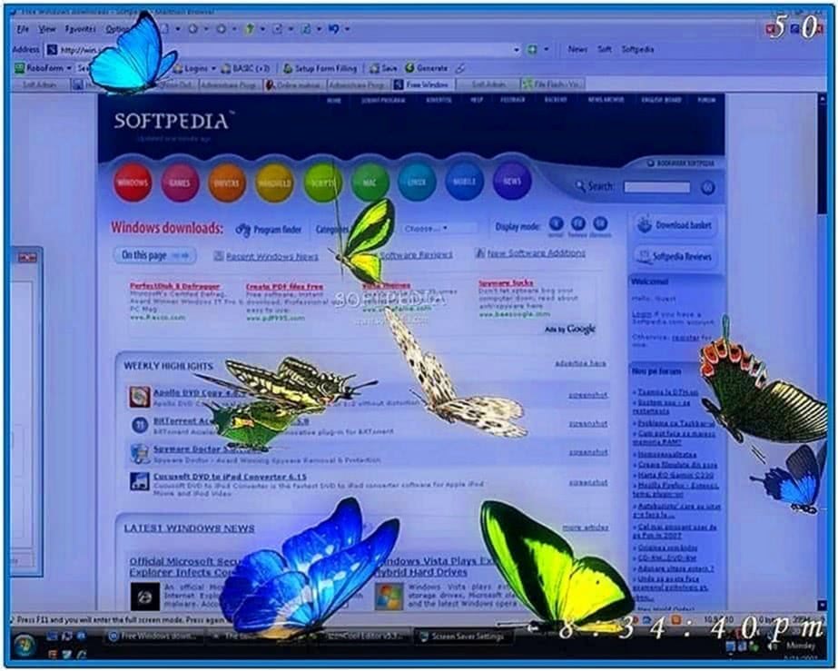 Desktop Butterfly 3D Screensaver 2