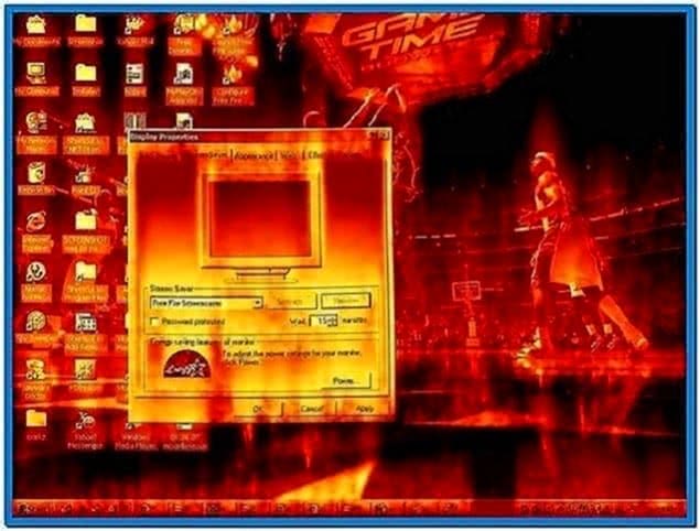 Desktop on Fire Screensaver