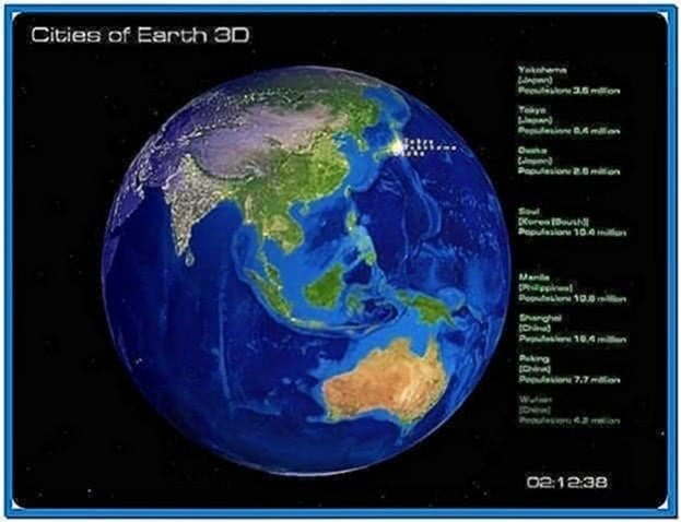 Earth Time Zone Screensaver