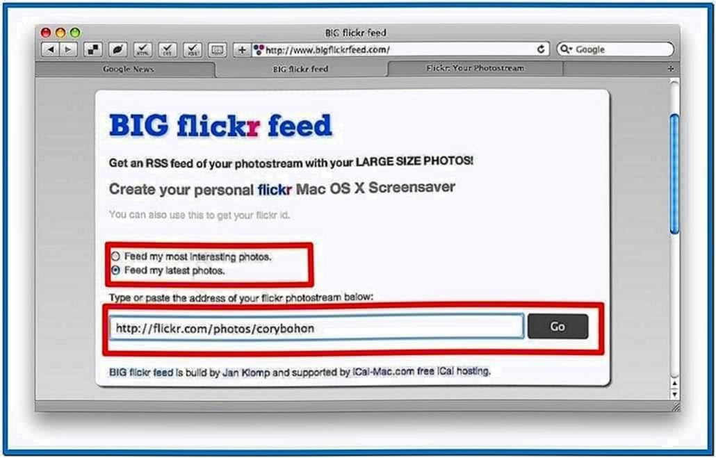 Flickr Screensaver Mac OS X