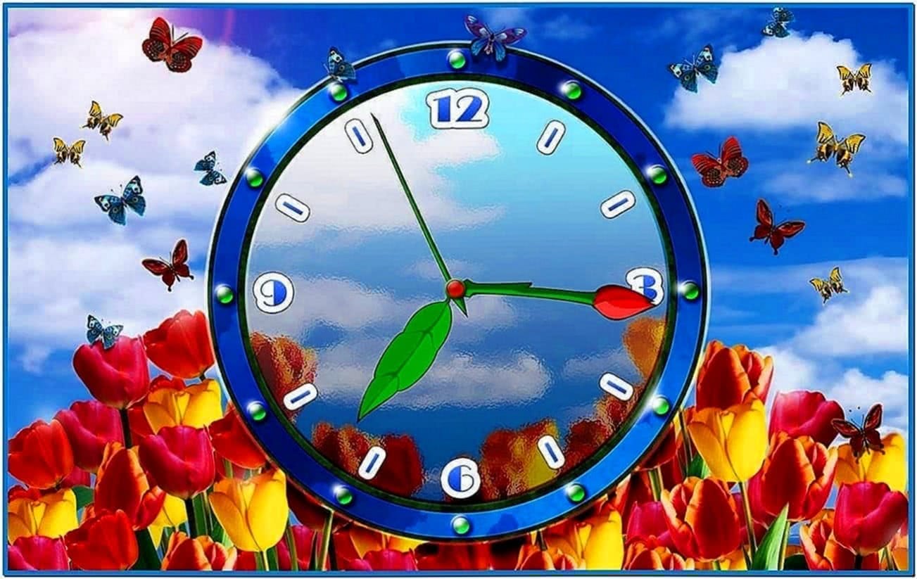 Flower Clock 3D Screensaver