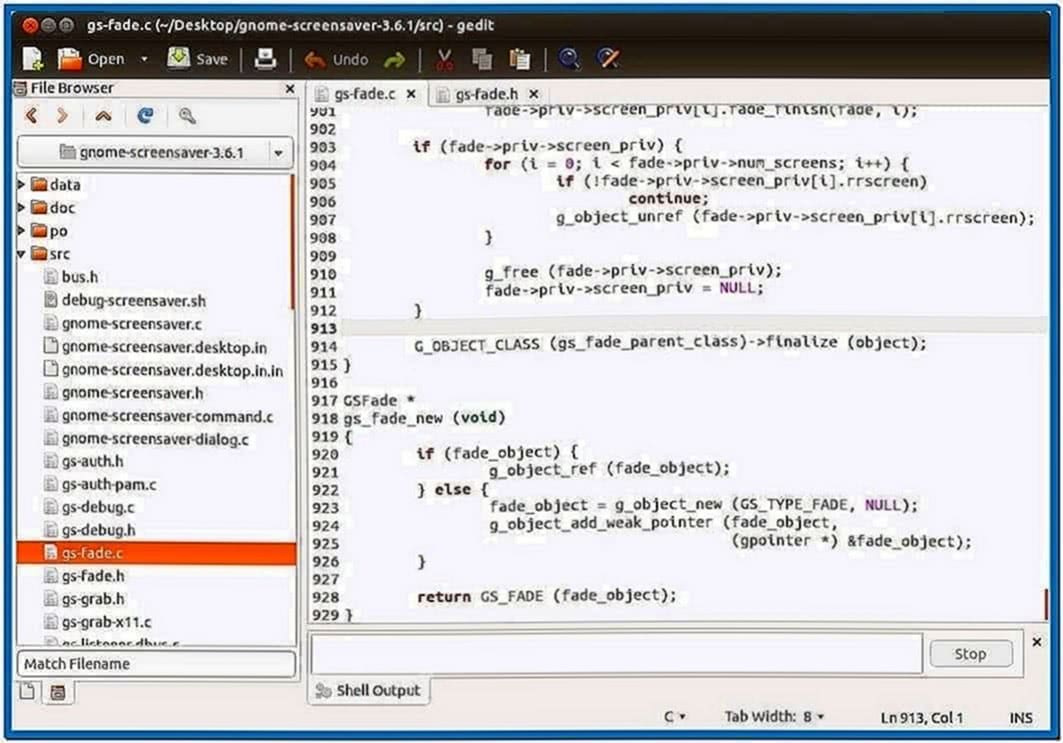 Linux Source Code Screensaver Ubuntu