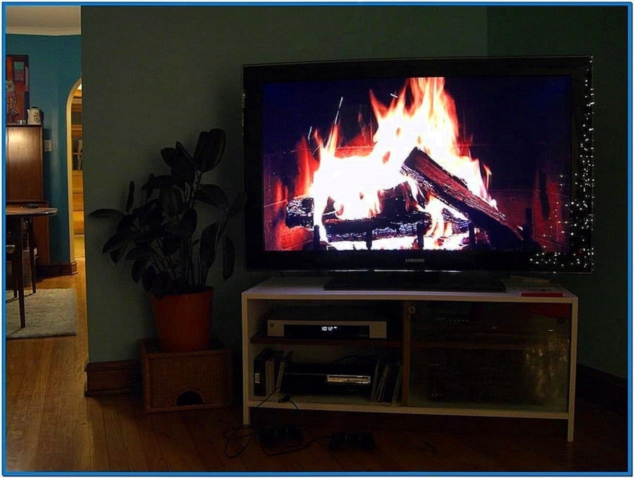 Log Fire Screensaver for TV