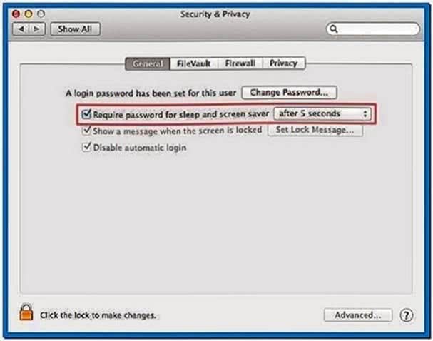 Mac OS X Lion Screensaver Lock