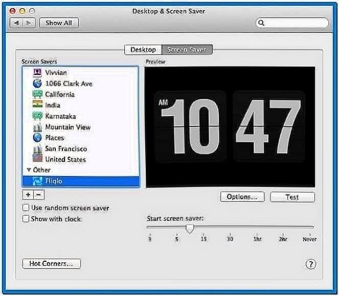 Mac OS X Lion Start Screensaver