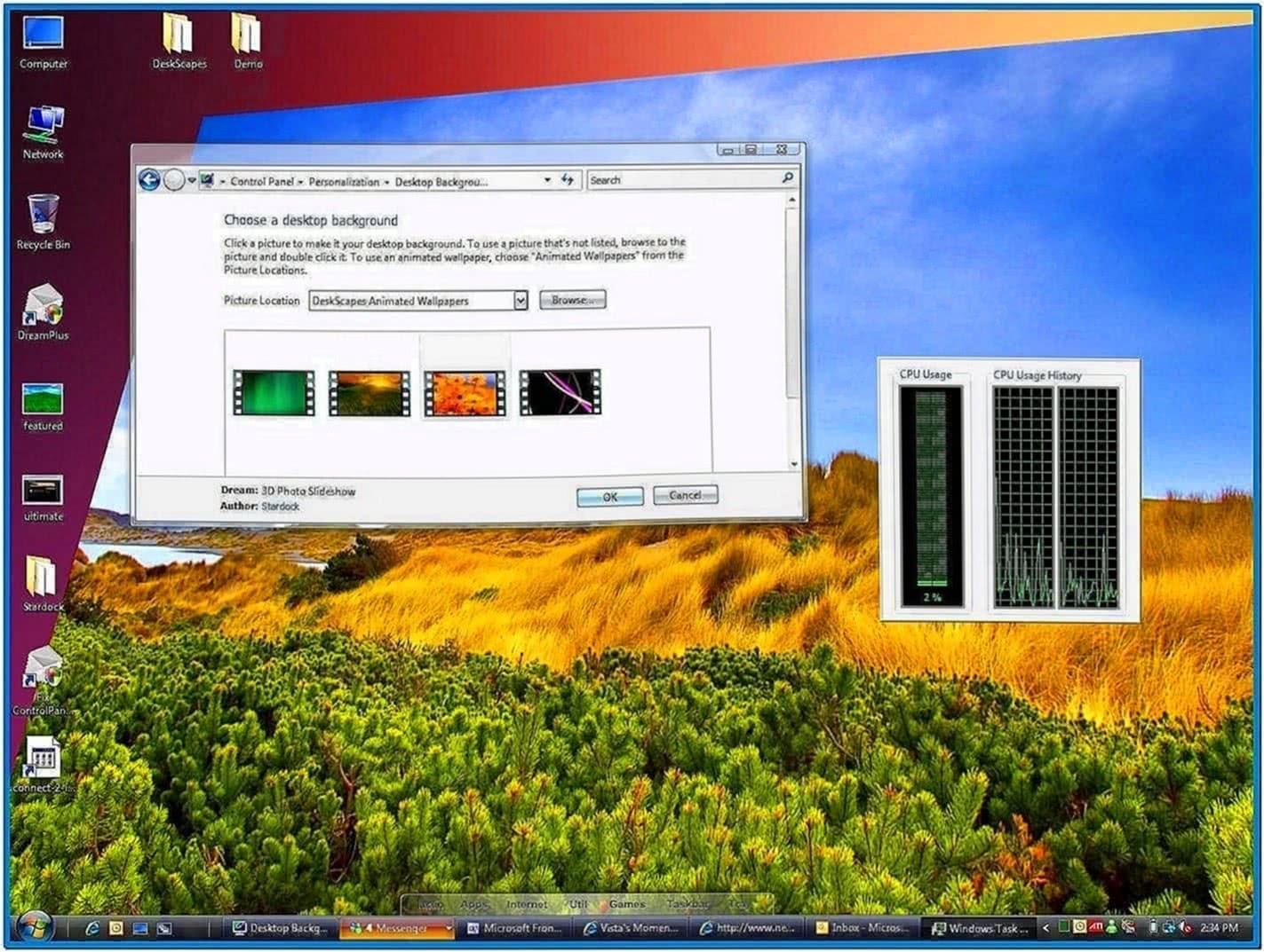 Moving Screensavers Windows Vista