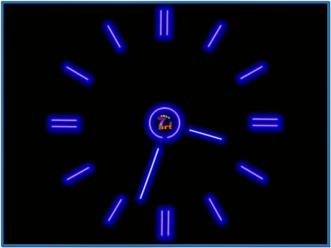 Neon Clock Screensaver for PC - Download-Screensavers.biz