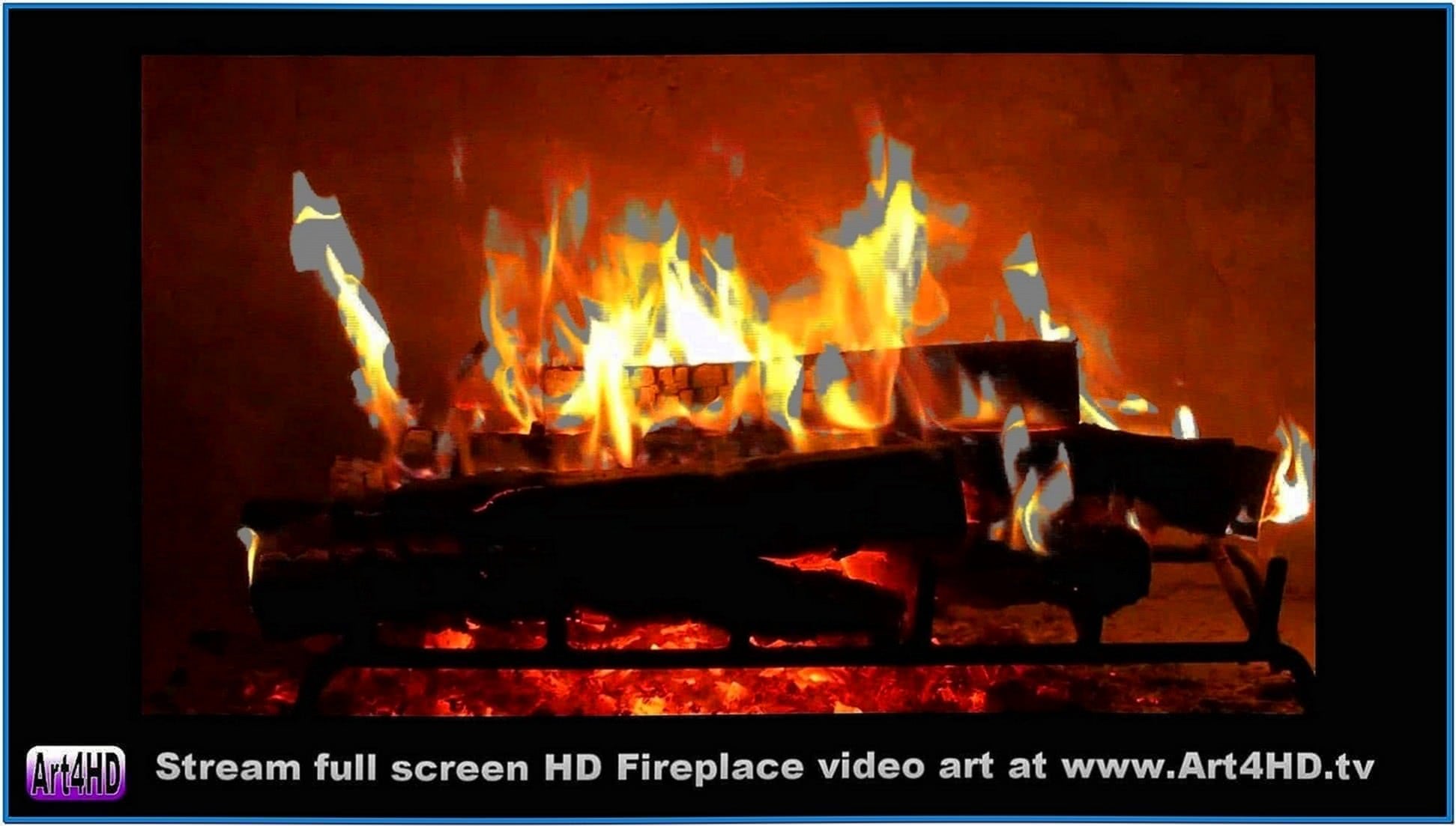 Real Log Fire Screensaver