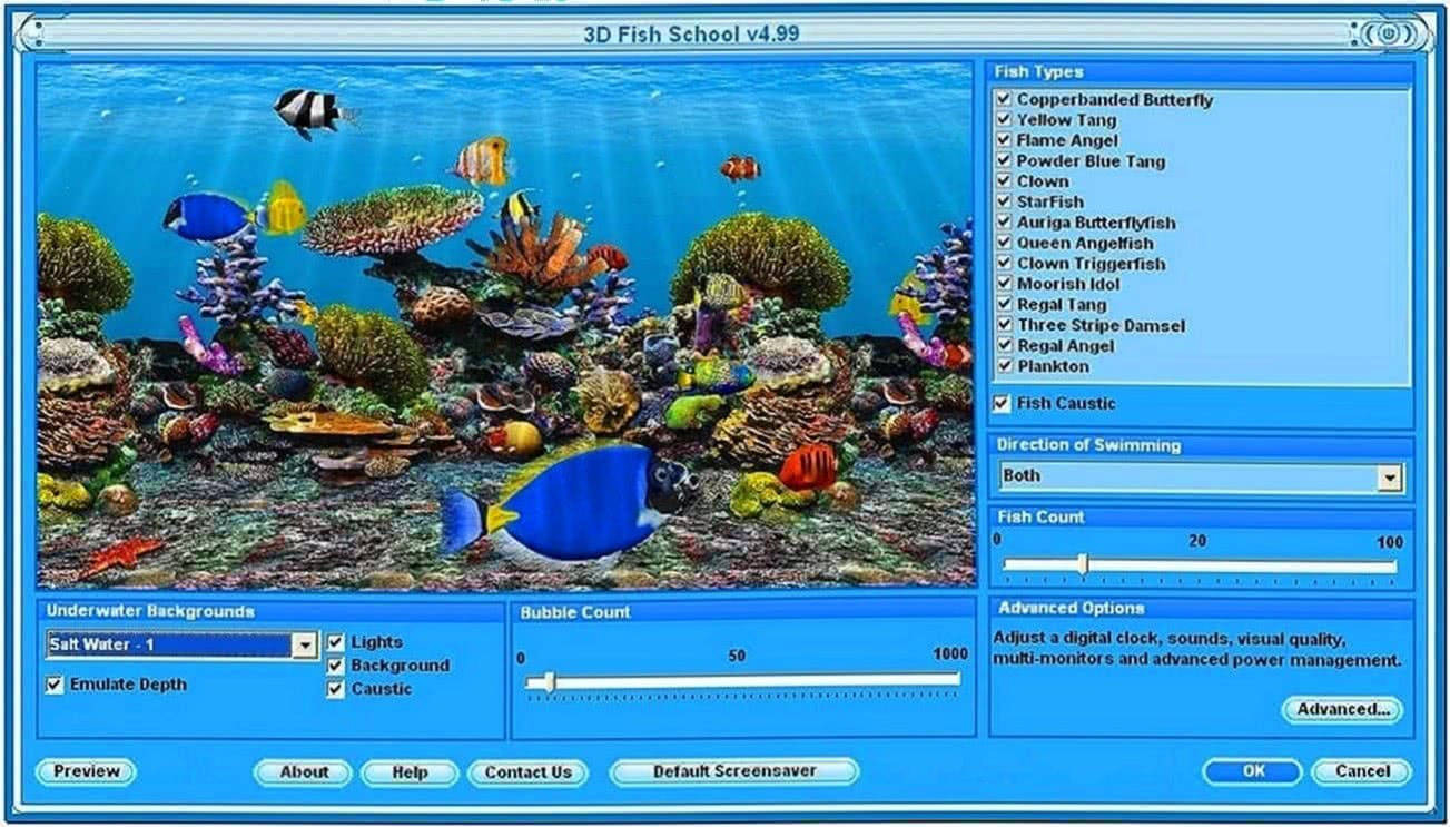 Realistic 3D Animated Fish Screensaver