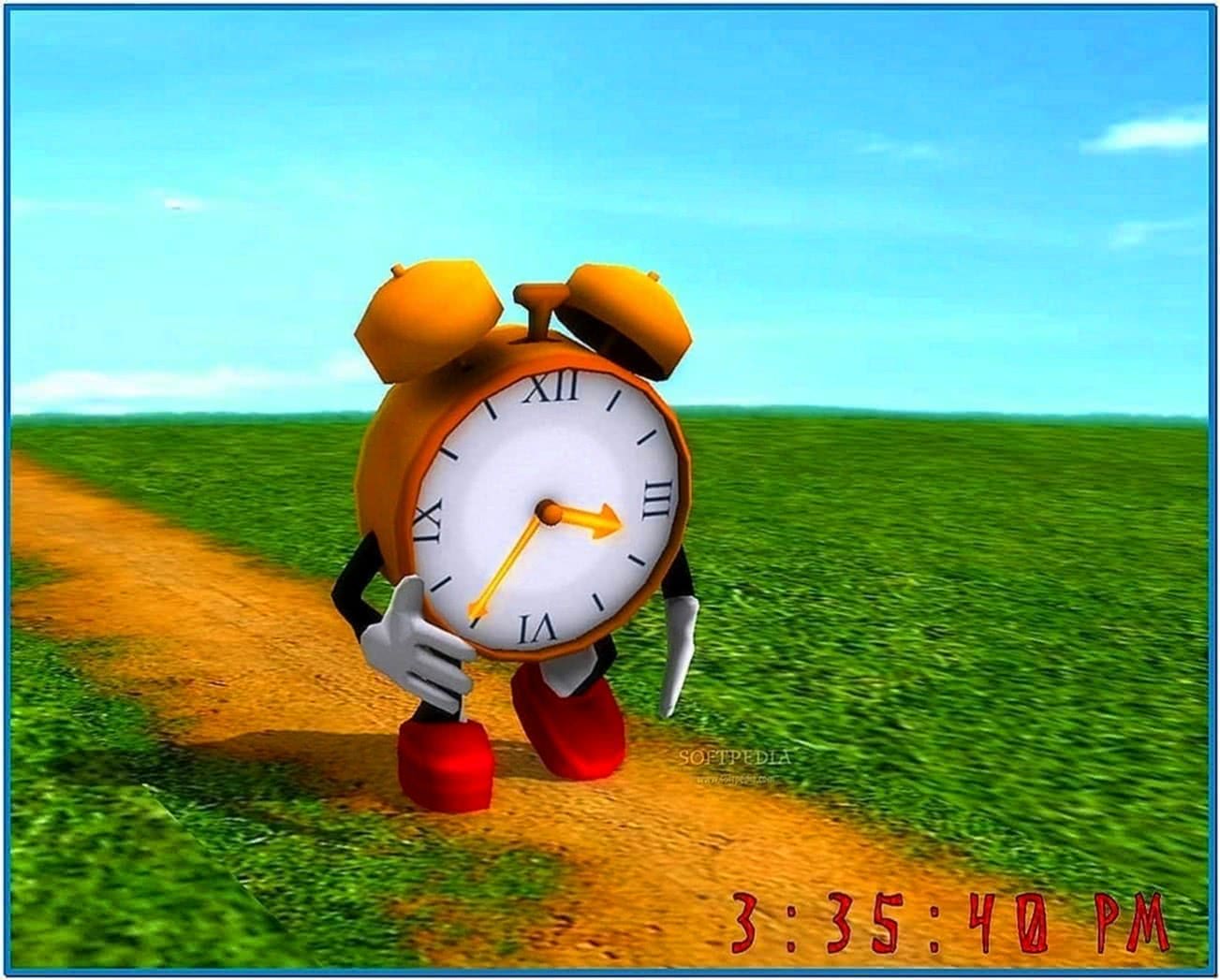 Running Clock 3D Screensaver Mobile