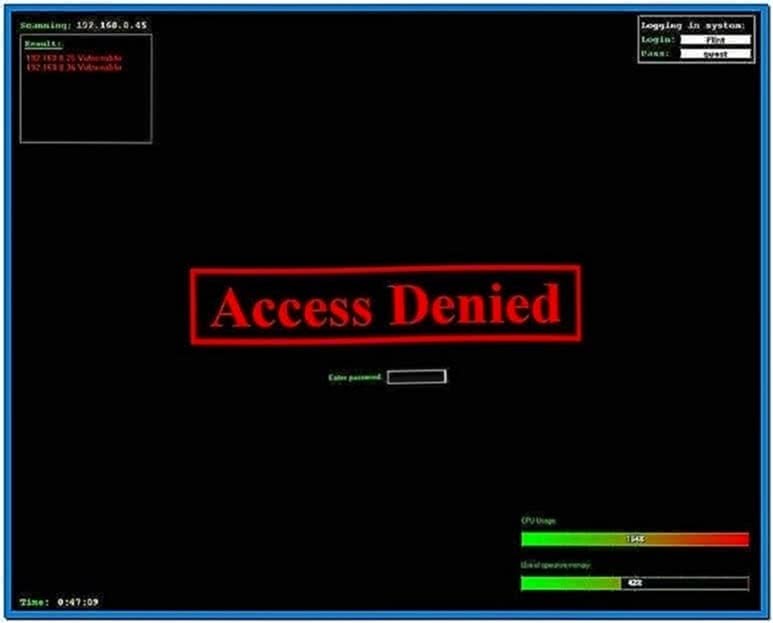 Screensaver Access Denied
