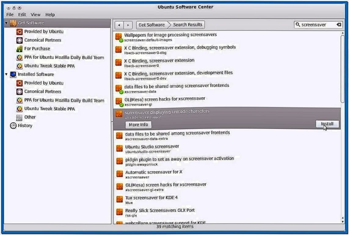 Screensaver Ubuntu 10.10