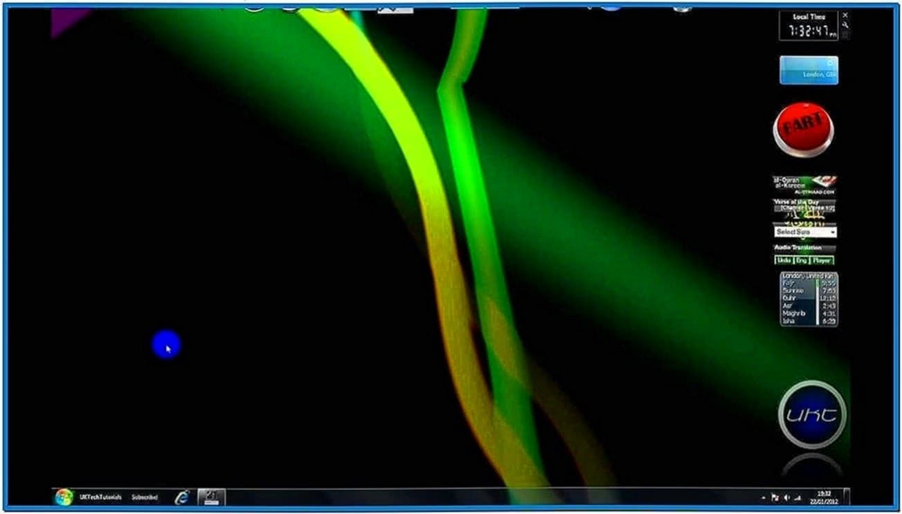Set Screensaver as Desktop Background Windows 7