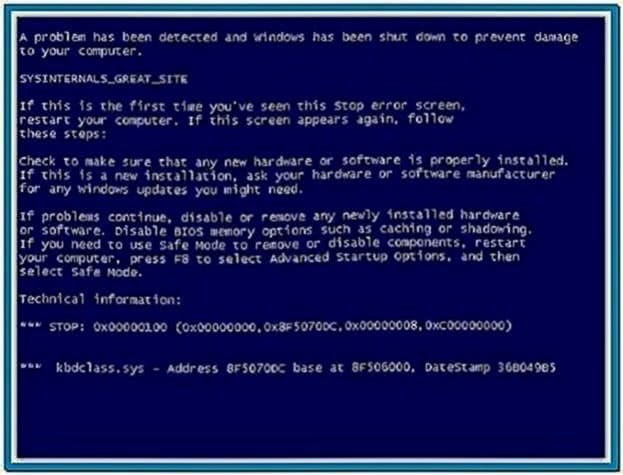 Sysinternals Blue Screen of Death Screensaver Windows