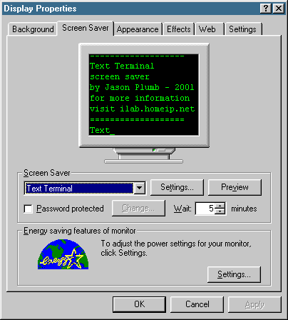 Terminal Screensaver Windows