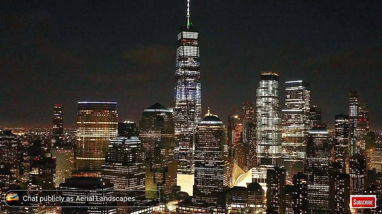 New York City Skyline at Night Live Screensaver HD