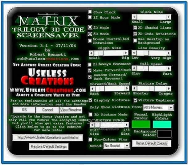 The Matrix Trilogy 3D Screensaver