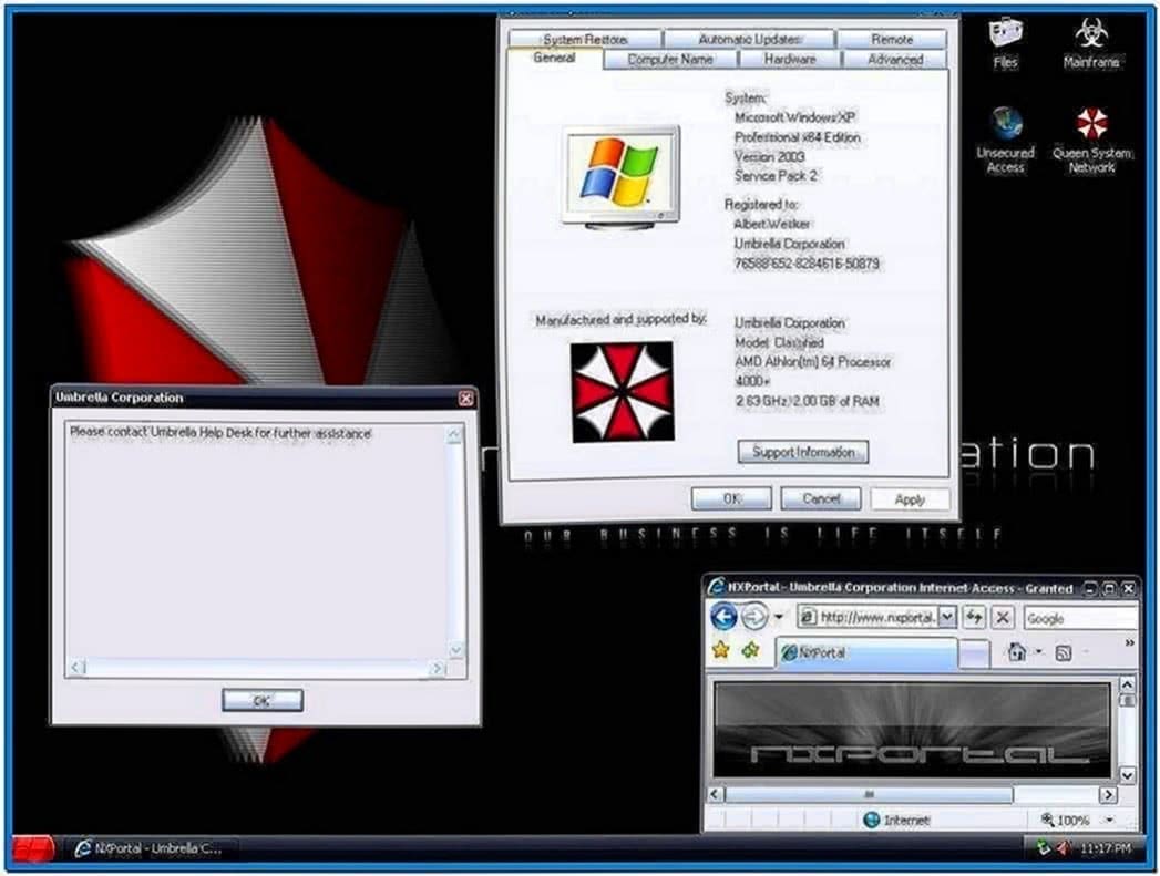 Umbrella Corp Screensaver XP