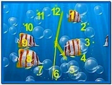Underwater Clock Bubbles Screensaver