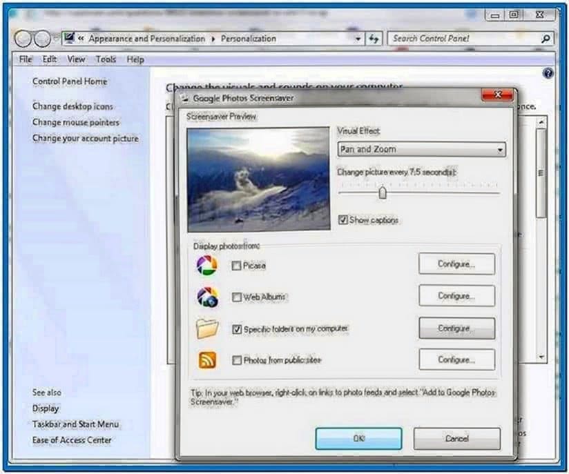 Windows 7 Screensaver Photo Slideshow