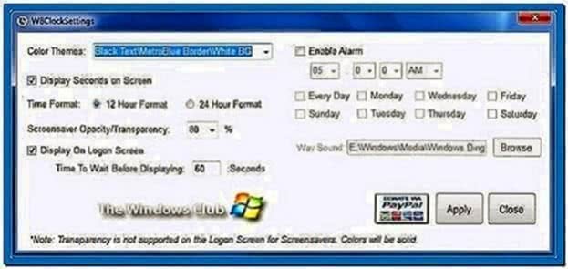 Windows 8 Clock Logon Screensaver Windows 7