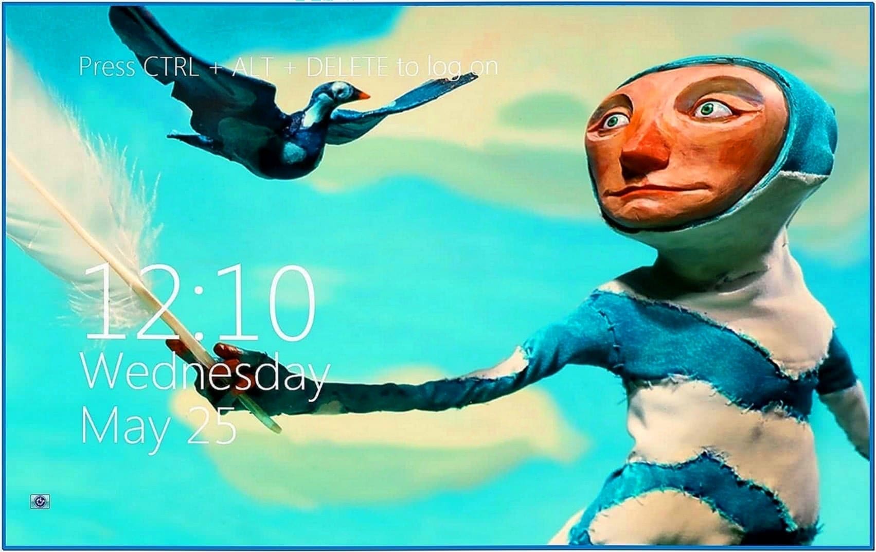Windows 8 Metro Login Clock Screensaver