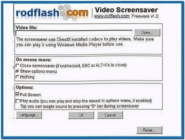 Windows Screensaver Video Player