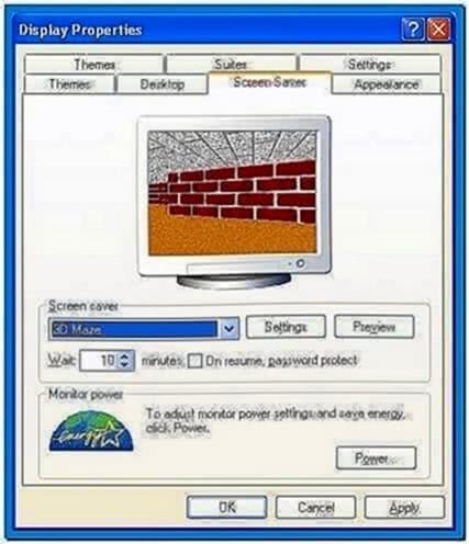 Windows XP 3D Maze Screensaver