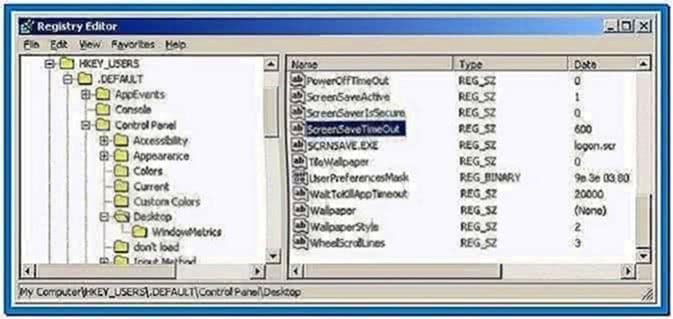 Windows XP Default Screensaver Time
