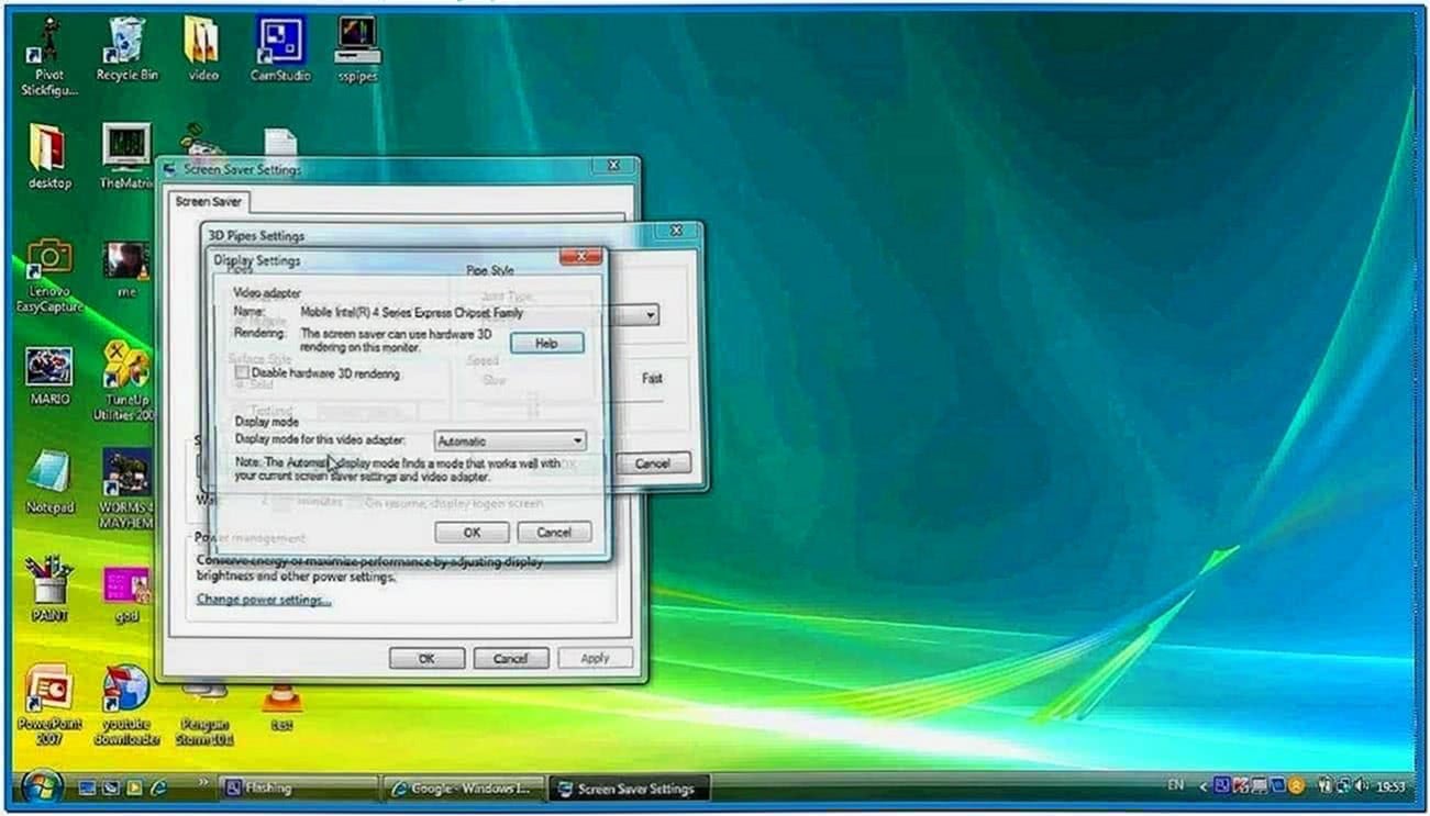 Windows XP Pipes Screensaver Windows 7