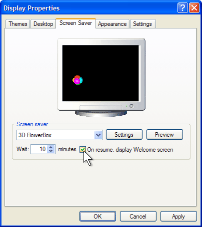 Windows XP Start Screensaver