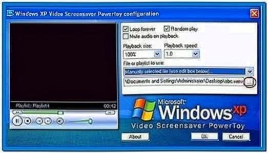 Windows XP Use Video as Screensaver
